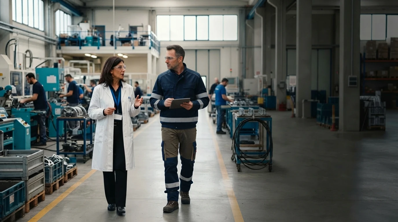 Occupational physician during a company visit
